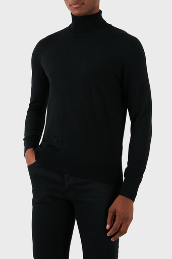 Gran Sasso Yün Karışımlı Slim Fit Balıkçı Yaka Erkek Kazak 54131 14190 099 SİYAH - 1