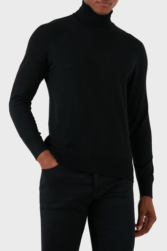 Gran Sasso Yün Karışımlı Slim Fit Balıkçı Yaka Erkek Kazak 54131 14190 099 SİYAH - 3
