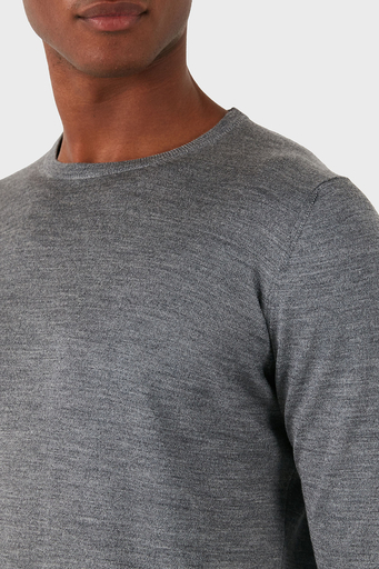 Gran Sasso Yün Karışımlı Slim Fit Bisiklet Yaka Erkek Kazak 57167 13190 071 KOYU GRİ - 4