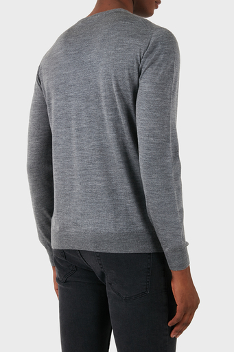 Gran Sasso Yün Karışımlı Slim Fit Bisiklet Yaka Erkek Kazak 57167 13190 071 KOYU GRİ - 5