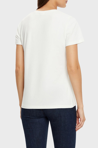 Guess 4G Ss Pamuklu Jarse Regular Fit Logolu V5RI05J1314 Bayan T Shirt V5RI05 J1314 G6K5 EKRU - 2