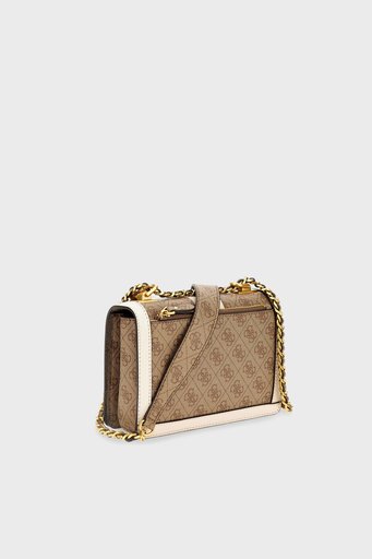 Guess Abey Dokuma Detaylı Zincirli Omuz Askılı Bayan Çanta HWSS8558190 LTL KAHVE - 4