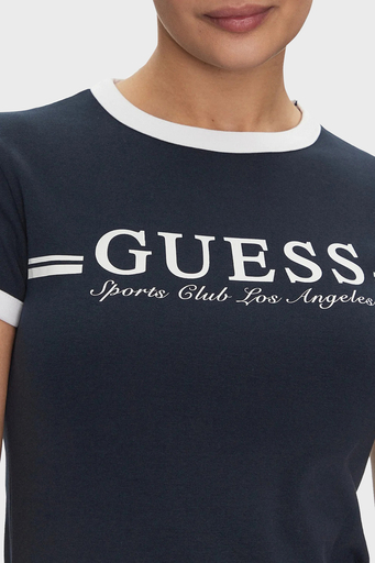 Guess Active Streç Pamuklu Slim Fit Logolu Mini V5GK02KCQX1 Bayan Elbise V5GK02 KCQX1 A71W LACİVERT-BEYAZ - 4