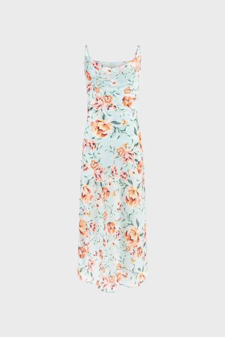 Guess Akilina Slim Fit İp Askılı Uzun Saten W3GK85WD8G2 Bayan Elbise W3GK85 WD8G2 P7NG YEŞİL - 4