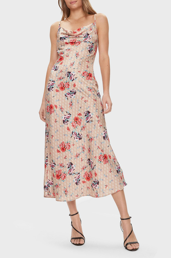 Guess Akilina Slim Fit İp Askılı Uzun Saten W3GK85 WD8G2 Bayan Elbise W3GK85WD8G2 P1FI BEJ - 1