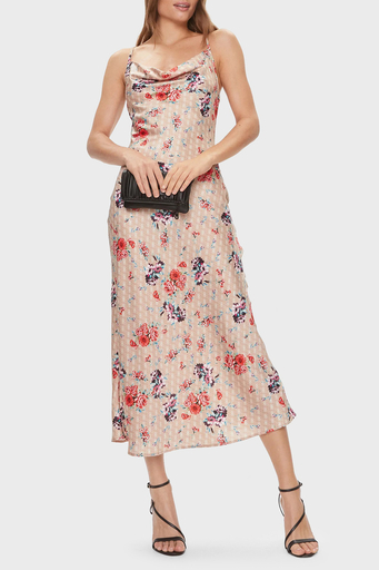 Guess Akilina Slim Fit İp Askılı Uzun Saten W3GK85 WD8G2 Bayan Elbise W3GK85WD8G2 P1FI BEJ - 3