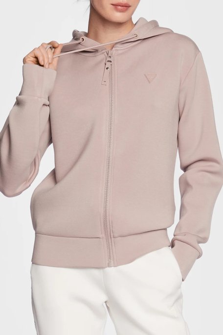 Guess Allie Regular Fit Fermuarlı Kapüşonlu Scuba Bayan Sweat V3RQ11K7UW2 G4Q9 PUDRA - 1