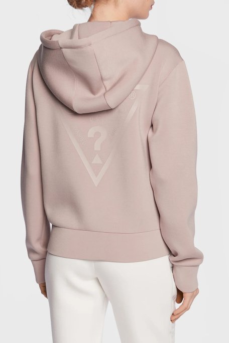 Guess Allie Regular Fit Fermuarlı Kapüşonlu Scuba Bayan Sweat V3RQ11K7UW2 G4Q9 PUDRA - 3