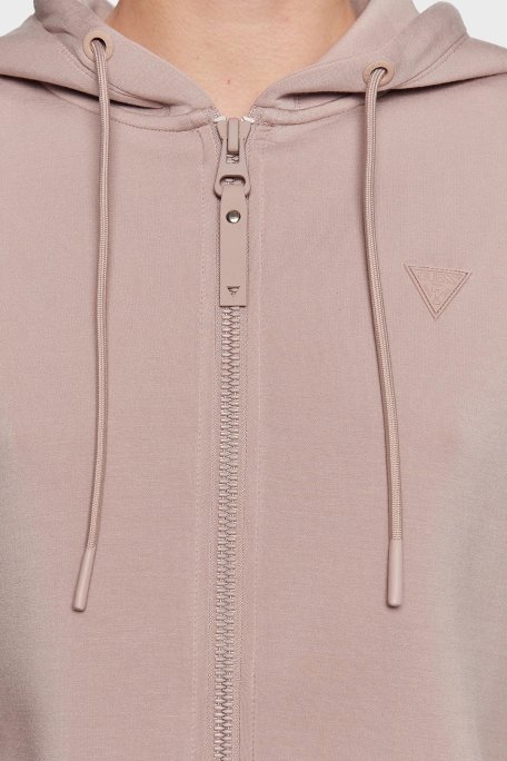 Guess Allie Regular Fit Fermuarlı Kapüşonlu Scuba Bayan Sweat V3RQ11K7UW2 G4Q9 PUDRA - 4