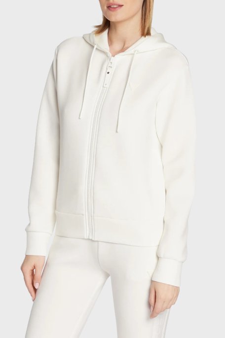 Guess Allie Regular Fit Kapüşonlu Arkası Üçgen Logolu V3RQ11K7UW2 Bayan Sweat V3RQ11 K7UW2 G6K5 EKRU - 1