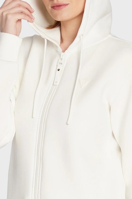 Guess Allie Regular Fit Kapüşonlu Arkası Üçgen Logolu V3RQ11K7UW2 Bayan Sweat V3RQ11 K7UW2 G6K5 EKRU - 4