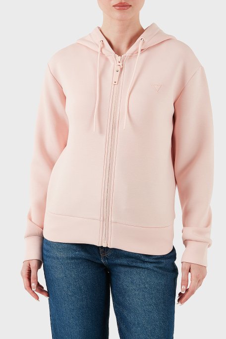 Guess Allie Regular Fit Kapüşonlu Arkası Üçgen Logolu V3RQ11K7UW2 Bayan Sweat V3RQ11 K7UW2 G6O1 PUDRA - 1