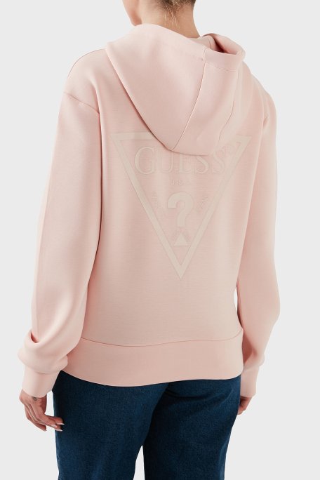 Guess Allie Regular Fit Kapüşonlu Arkası Üçgen Logolu V3RQ11K7UW2 Bayan Sweat V3RQ11 K7UW2 G6O1 PUDRA - 3