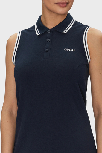 Guess Amaryllis Pamuklu Regular Fit Polo Yaka Mini V5GK04KCOK1 Bayan Elbise V5GK04 KCOK1 A71W LACİVERT - 4
