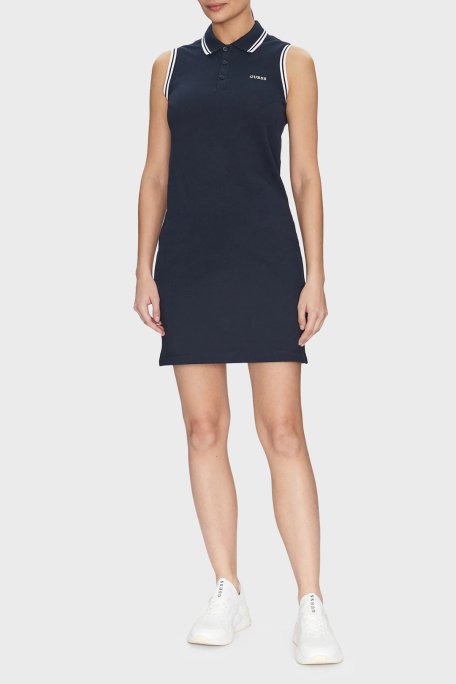 Guess Amaryllis Pamuklu Regular Fit Polo Yaka Mini V5GK04KCOK1 Bayan Elbise V5GK04 KCOK1 A71W LACİVERT - 2