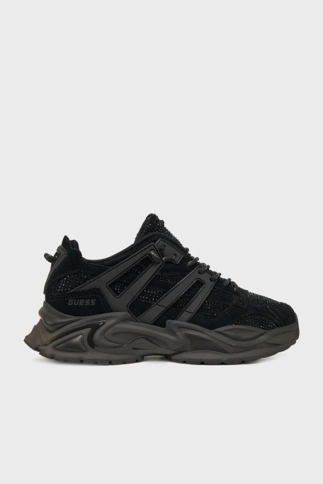 Guess Belluna Taşlı Deri Karışımlı Kalın Taban Sneaker FLPBLLSUE12 Bayan Ayakkabı FLPBLL SUE12 BLACK SİYAH - 7