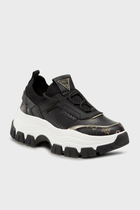 Guess Braydın Kalın Taban Sneaker Bayan Ayakkabı FL8BYD SMF12 BLKBR SİYAH-KAHVE - 2