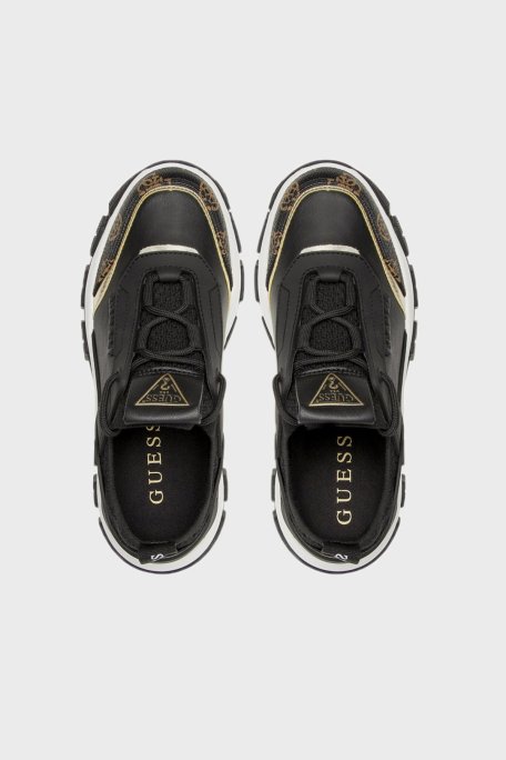 Guess Braydın Kalın Taban Sneaker Bayan Ayakkabı FL8BYD SMF12 BLKBR SİYAH-KAHVE - 5