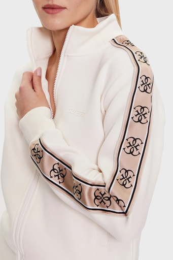 Guess Britney Regular Fit Dik Yaka Fermuarlı Bayan Sweat V2YQ16KB3P2 G6K5 EKRU - 14