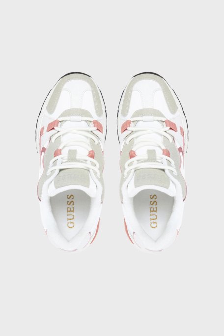 Guess Carlii5 Logolu Kalın Taban Sneaker FLJCARELE12 Bayan Ayakkabı FLJCAR ELE12 WHIPI BEYAZ-PEMBE - 9