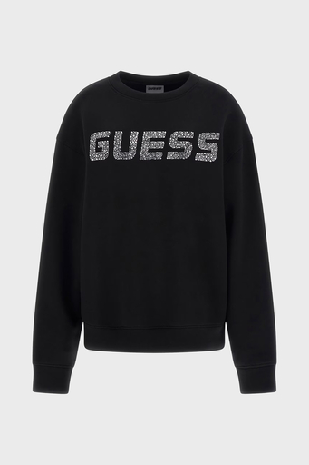 Guess Ceilia Relaxed Fit Bisiklet Yaka Taşlı Logolu V4BQ15K7UW2 Bayan Sweat V4BQ15 K7UW2 JBLK SİYAH - 5