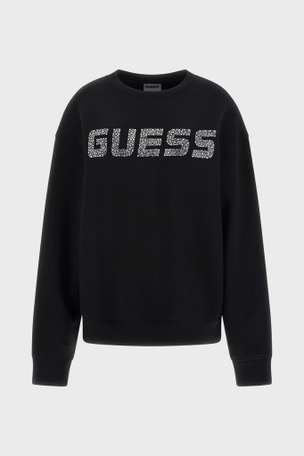 Guess Ceilia Relaxed Fit Bisiklet Yaka Taşlı Logolu V4BQ15K7UW2 Bayan Sweat V4BQ15 K7UW2 JBLK SİYAH - 10