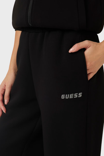 Guess Ceilia Taşlı Logolu Relaxed Fit Ribanalı Paça Jogger V4BB13K7UW2 Bayan Pantolon V4BB13 K7UW2 JBLK SİYAH - 4