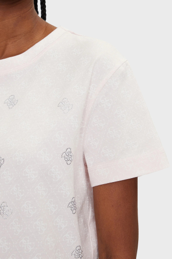 Guess Chrysanta Tamamı 4G Logolu Pamuklu Regular Fit V5GI16I3Z14P Bayan T Shirt V5GI16 I3Z14P 6FF AÇIK PEMBE - 5