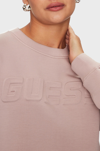 Guess Cindra Regular Fit Bisiklet Yaka Bayan Sweat V3BQ15 K7UW2 G4Q9 PUDRA - 4