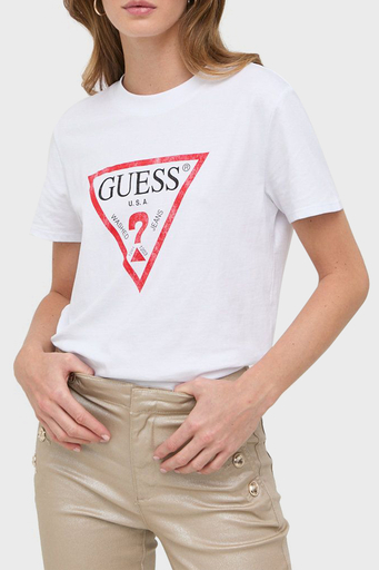 Guess Classic % 100 Pamuk Regular Fit Bisiklet Yaka Bayan T Shirt W2BI69K8FQ1 G011 BEYAZ - 1