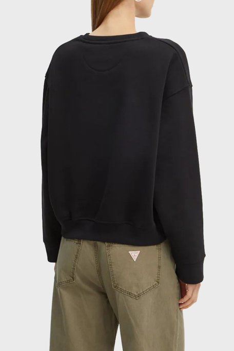 Guess Cn College Pamuklu Relaxed Fit Bisiklet Yaka W4BQ10KBY51 Bayan Sweat W4BQ10 KBY51 JBLK SİYAH - 3