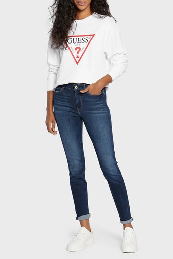 Guess Cn Original Pamuklu Regular Fit Bisiklet Yaka W2YQ16KBA10G011 Bayan Sweat W2YQ16 KBA10 G011 BEYAZ - 3