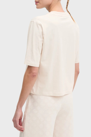 Guess - Guess Colette Boxy % 100 Pamuk Relaxed Fit Logolu V4BI21I3Z14 Bayan T Shirt V4BI21 I3Z14 G6K5 EKRU (1)