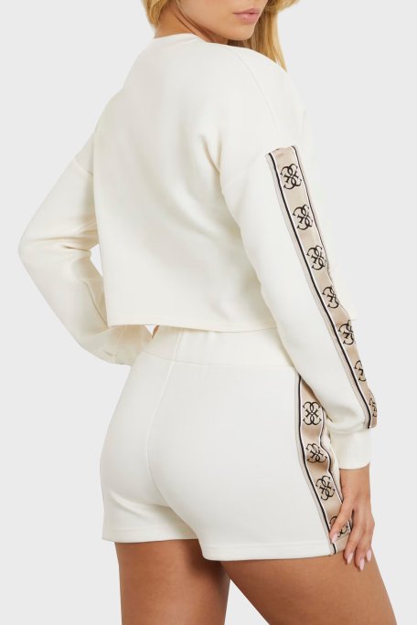 Guess Cymone Pamuklu Crop V3BQ16KB3P2 Bayan Sweat V3BQ16 KB3P2 G6K5 EKRU - 3
