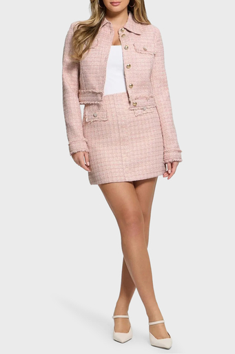 Guess Daphnee Regular Fit Yüksek Bel Tüvit W5RD63WGW82 Bayan Etek W5RD63 WGW82 F6DZ PUDRA - 3