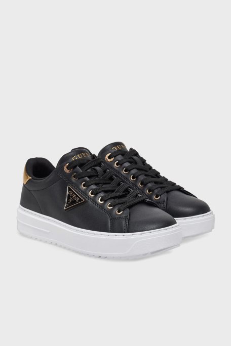 Guess Denesa Deri Karışımlı Logolu Kalın Taban Sneaker FLJD12LEA12 Bayan Ayakkabı FLJD12 LEA12 BLKGO SİYAH - 2