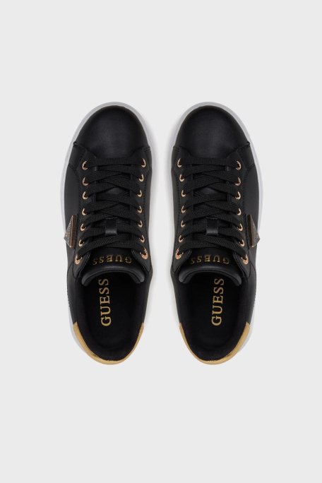 Guess Denesa Deri Karışımlı Logolu Kalın Taban Sneaker FLJD12LEA12 Bayan Ayakkabı FLJD12 LEA12 BLKGO SİYAH - 3
