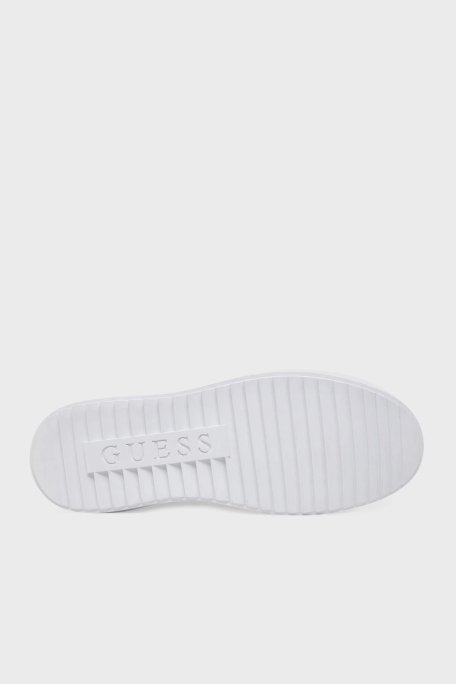 Guess Denesa Deri Karışımlı Logolu Kalın Taban Sneaker FLJD12LEA12 Bayan Ayakkabı FLJD12 LEA12 WHIGO BEYAZ-GOLD - 12