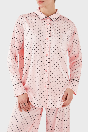 Guess Desenli Streç Comfort Fit Yüksek Bel Bol Paça O4BX16WEFC2 Bayan Pijama Takımı O4BX16 WEFC2 P6DQ PEMBE - 6