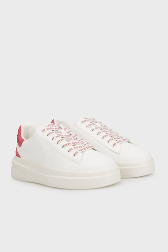 Guess Elbina Hakiki Deri Logolu Taşlı Sneaker FLTELBLEA12 Bayan Ayakkabı FLTELB LEA12 WHIPI BEYAZ-PEMBE - 2