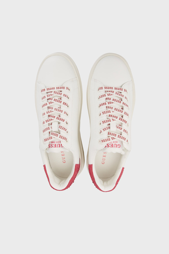 Guess Elbina Hakiki Deri Logolu Taşlı Sneaker FLTELBLEA12 Bayan Ayakkabı FLTELB LEA12 WHIPI BEYAZ-PEMBE - 9