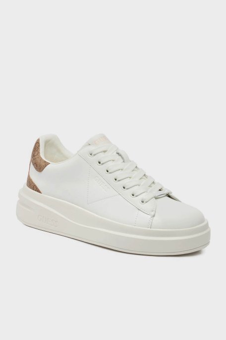 Guess Elbina Hakiki Deri Sneaker FLJELBFAL12 Bayan Ayakkabı FLJELB FAL12 WHBEI BEYAZ-BEJ - 2