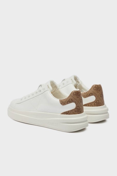 Guess Elbina Hakiki Deri Sneaker FLJELBFAL12 Bayan Ayakkabı FLJELB FAL12 WHBEI BEYAZ-BEJ - 3