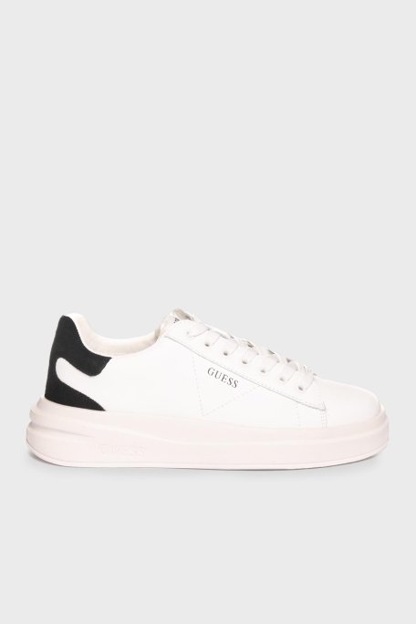 Guess Elbina Hakiki Deri Sneaker FLJELBLEA12 Bayan Ayakkabı FLJELB LEA12 WHBLK SİYAH-BEYAZ - 4