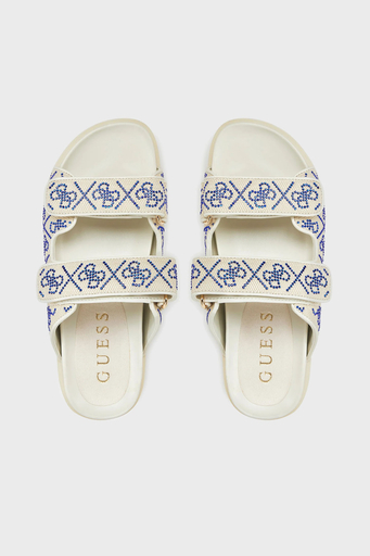 Guess Fadeliza 4G Taş Logolu Cırt Cırtlı FLJFDZFAB19 Bayan Terlik FLJFDZ FAB19 CREAM KREM-LACIVERT - 3