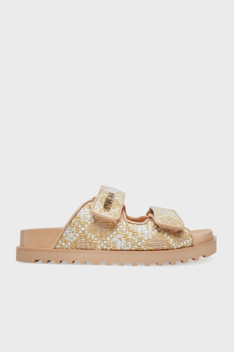 Guess Fadelizz Logolu Cırtlı Terklik FLJFZZFAB19 Bayan Terlik FLJFZZ FAB19 CREAM KREM - 1