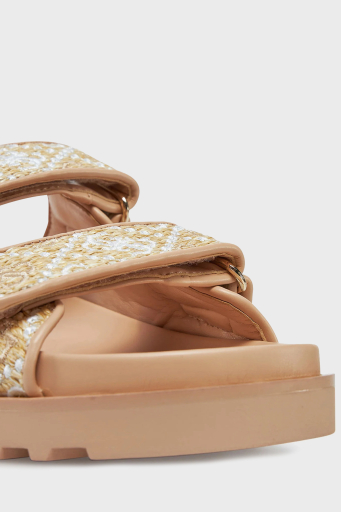 Guess Fadelizz Logolu Cırtlı Terklik FLJFZZFAB19 Bayan Terlik FLJFZZ FAB19 CREAM KREM - 5