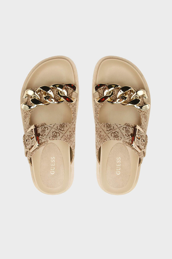 Guess Fatema 4G Logolu Zincir Detaylı FL6FT2FAL03 Bayan Terlik FL6FT2 FAL03 BEIBR BEJ - 3