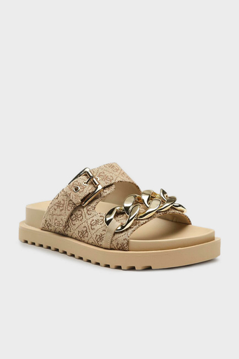 Guess Fatema 4G Logolu Zincir Detaylı FL6FT2FAL03 Bayan Terlik FL6FT2 FAL03 BEIBR BEJ - 7