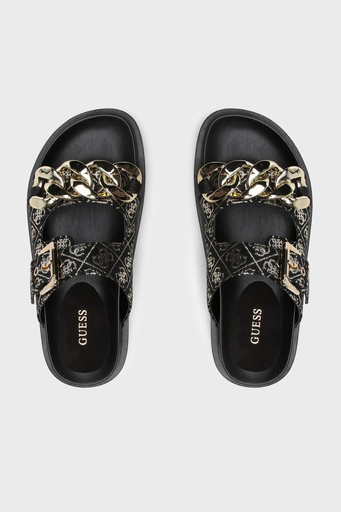 Guess Fatema Logolu FL6FATFAL03 Bayan Terlik FL6FAT FAL03 BLKPL SİYAH-GOLD - 5